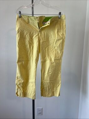 Lilly Pulitzer Yellow and Green Cropped Pants